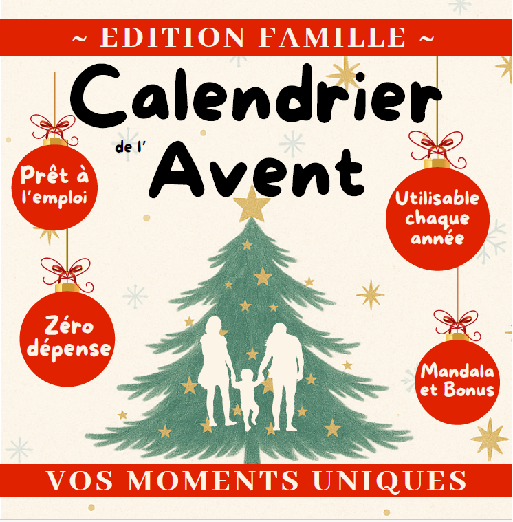 Calendrier de l'Avent - Edition Famille: + de 24 cartes d'activité à offrir en cadeau à une famille, un enfant ou parent pour retrouver ensemble la magie de Noël, loin des écrans